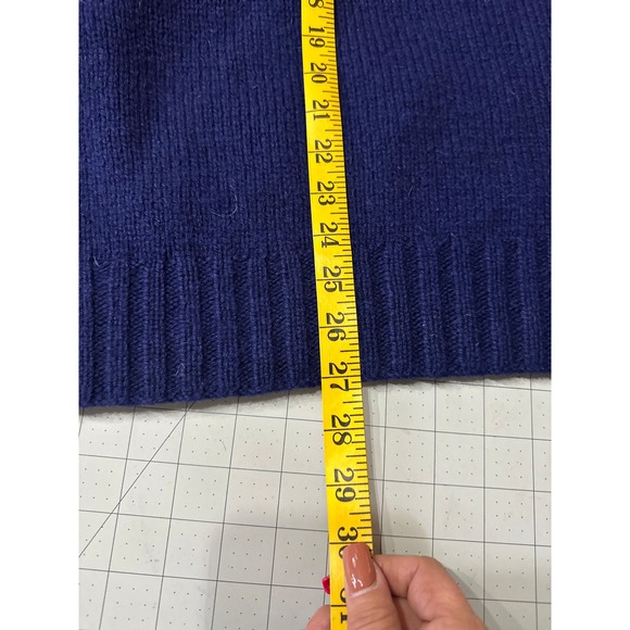 Polo Ralph Lauren Vintage Mens Skiing Turtleneck Sweater Blue Wool XL Hand Knit - Picture 8 of 9